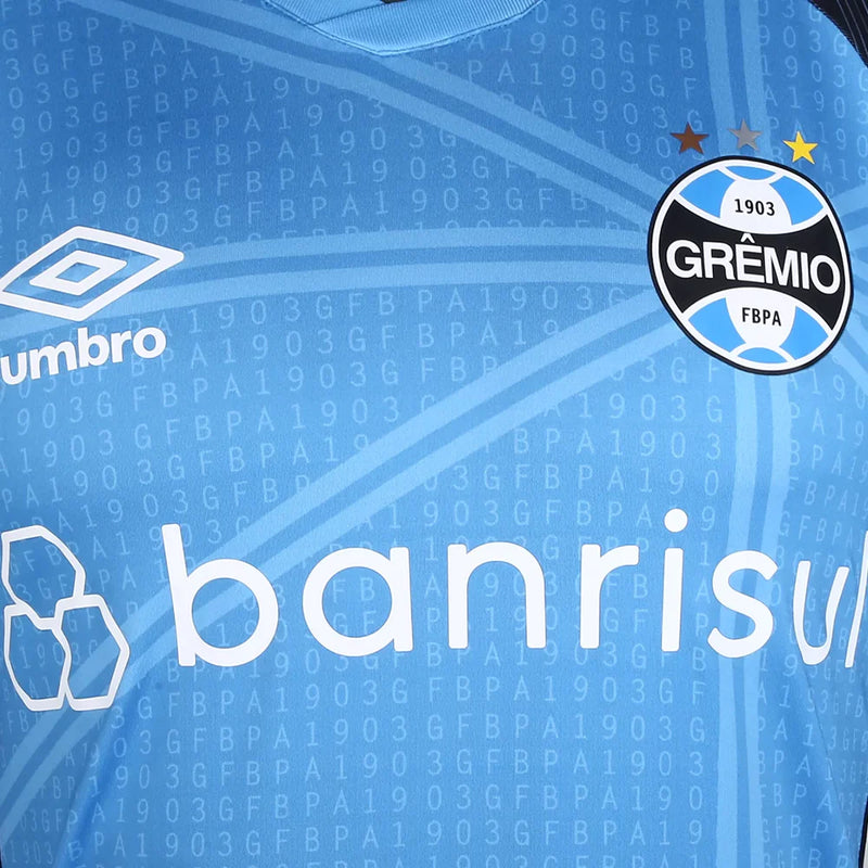 Camisa Grêmio Pré Jogo 2023/24 Azul  - Modelo Torcedor