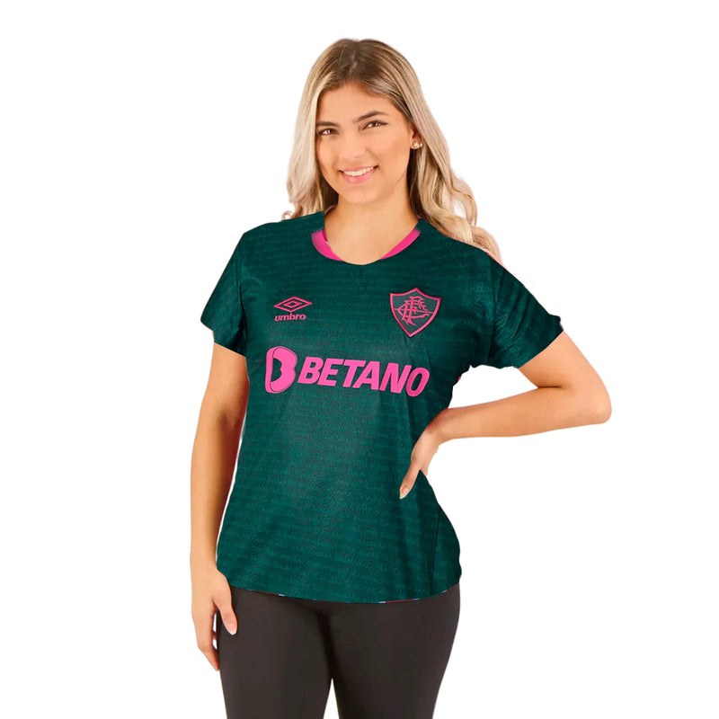 Camisa Feminina Fluminense lll 2023/24 Verde - Modelo Baby Look