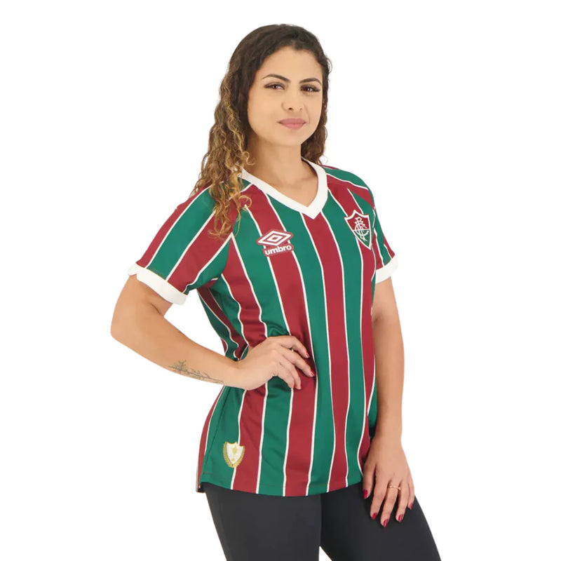 Camisa Feminina Fluminense ll 2023/24 Tricolor - Modelo Baby Look