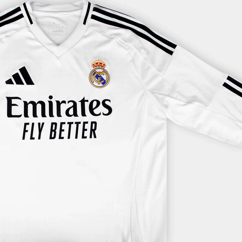 Camisa Manga Longa Real Madrid l 2024/25 Branca - Modelo Torcedor