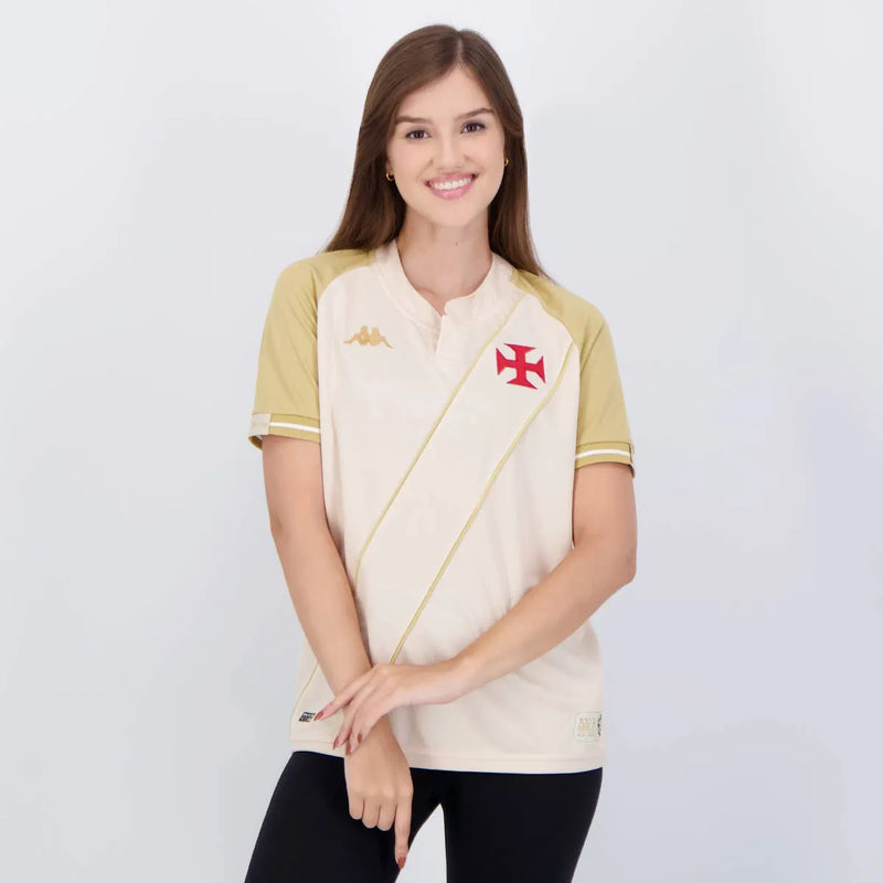 Camisa Feminina Vasco da Gama lll 2024/25 Branca - Modelo Baby Look