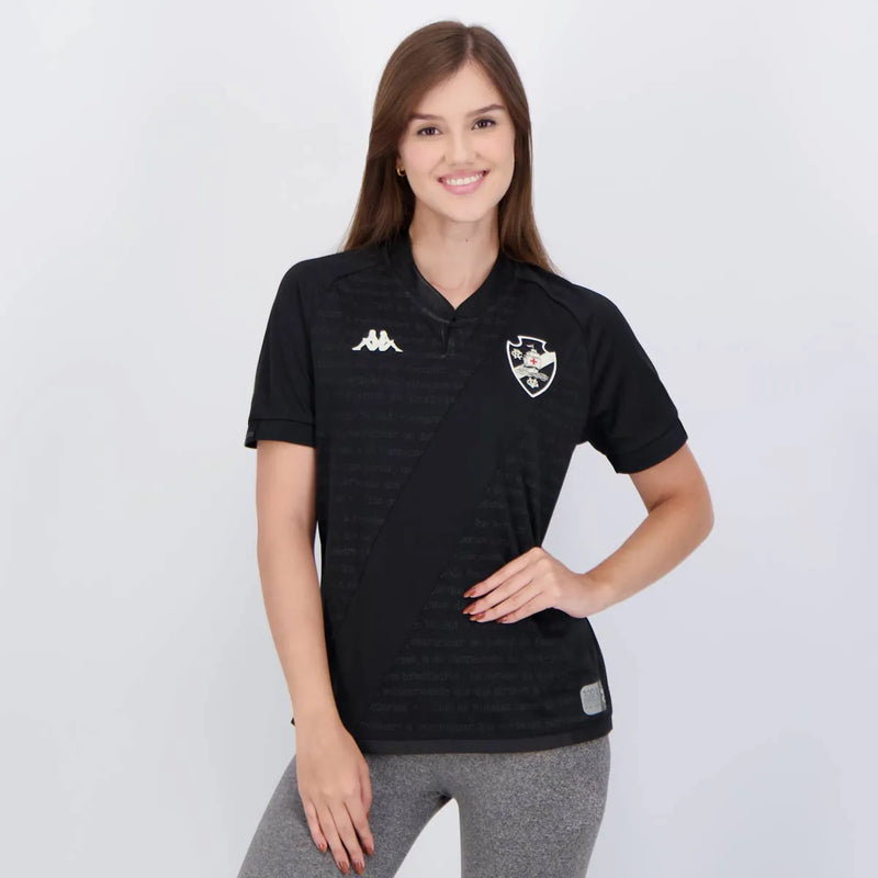 Camisa Feminina Vasco da Gama lll 2024/25 Preta - Modelo Baby Look