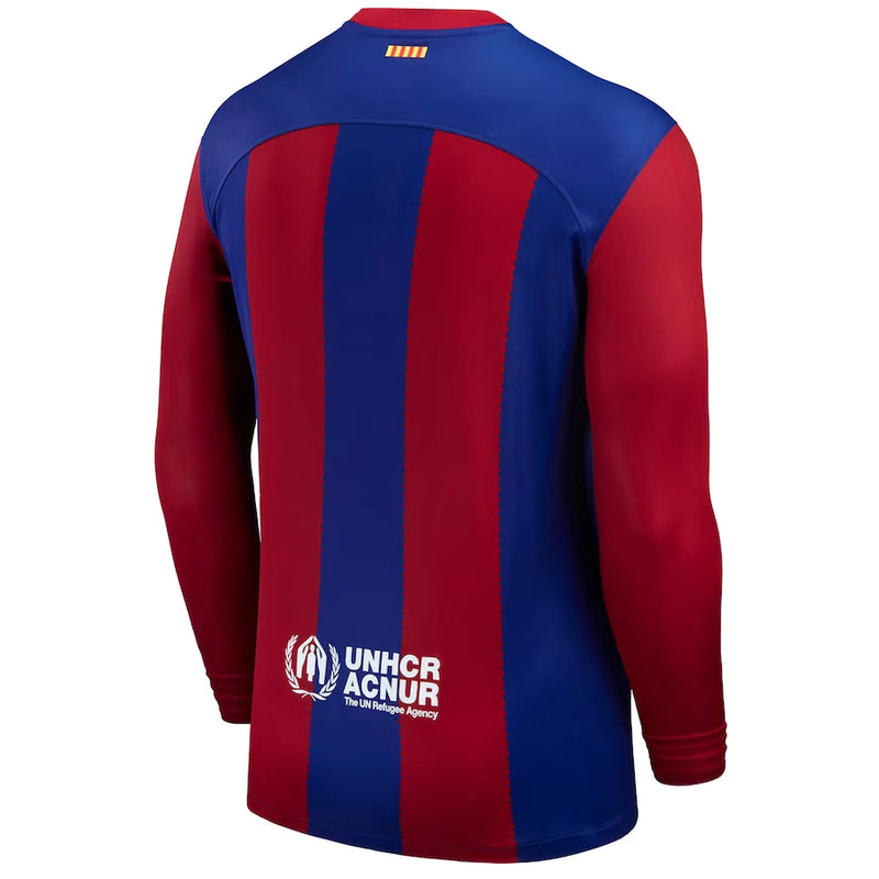 Camisa Manga Longa Barcelona l 2023/24 Grená - Modelo Torcedor