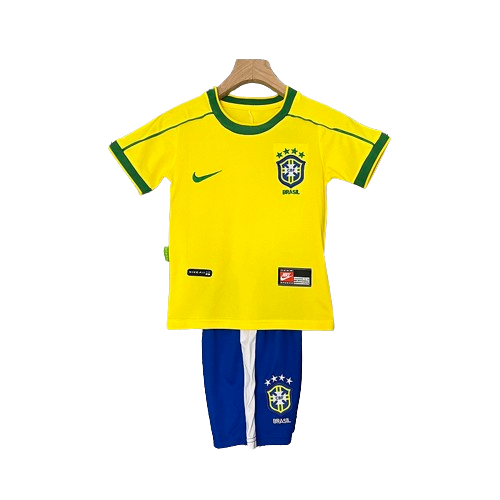 Conjunto Retrô Infantil Seleção Brasil l 1998 - Modelo Torcedor