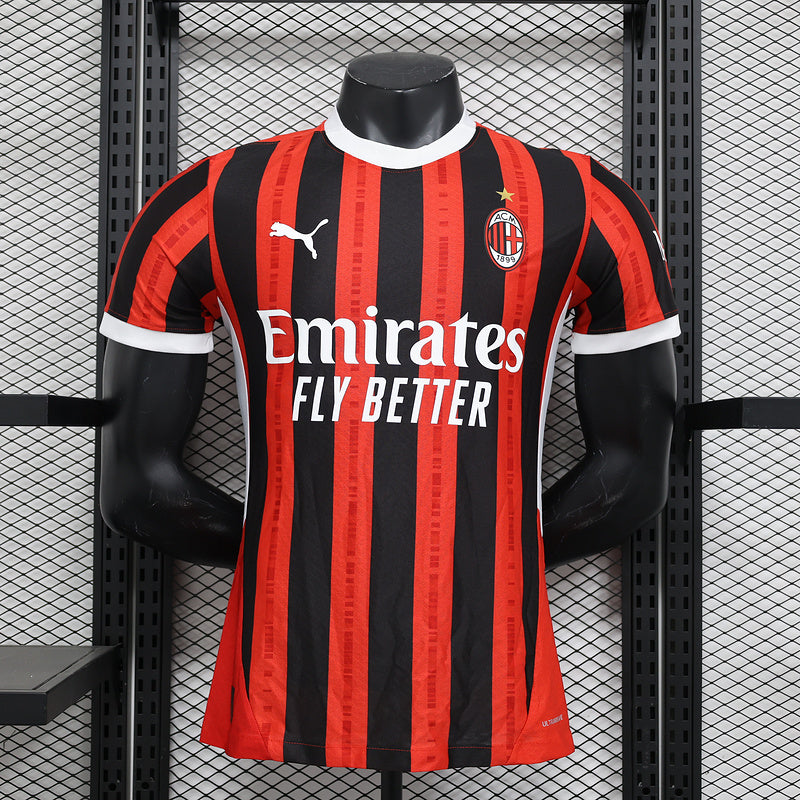 Camisa Milan l 2024/25 Vermelha e Preta - Modelo Jogador