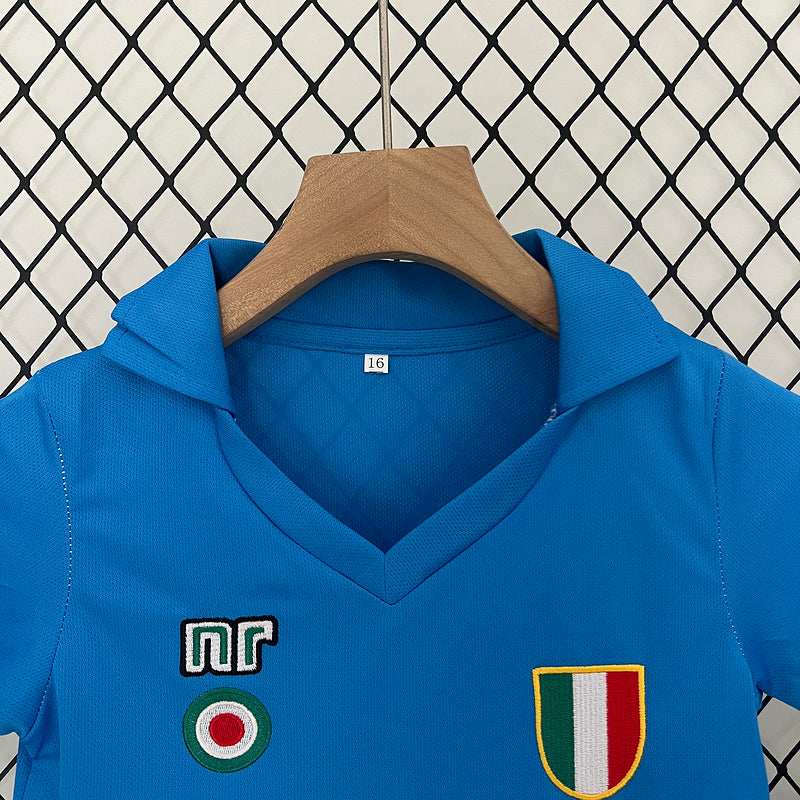 Conjunto Retrô Infantil Napoli l 1987/88 - Modelo Torcedor