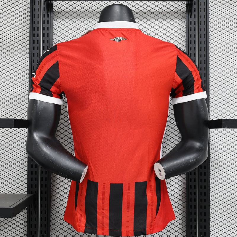 Camisa Milan l 2024/25 Vermelha e Preta - Modelo Jogador