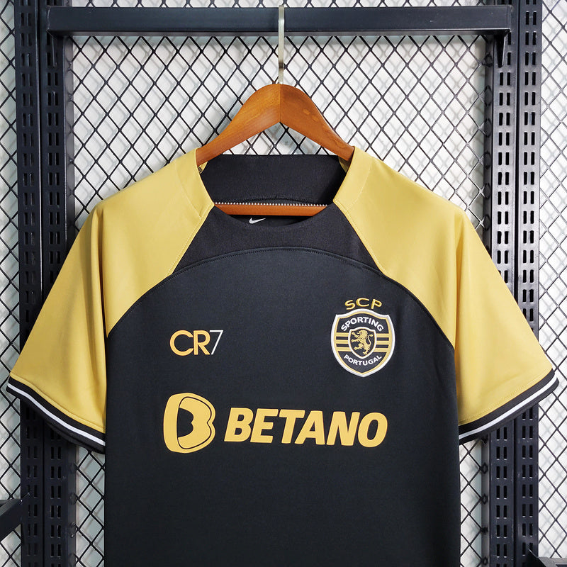 Camisa Sporting CR7 2023/24 Preta - Modelo Torcedor