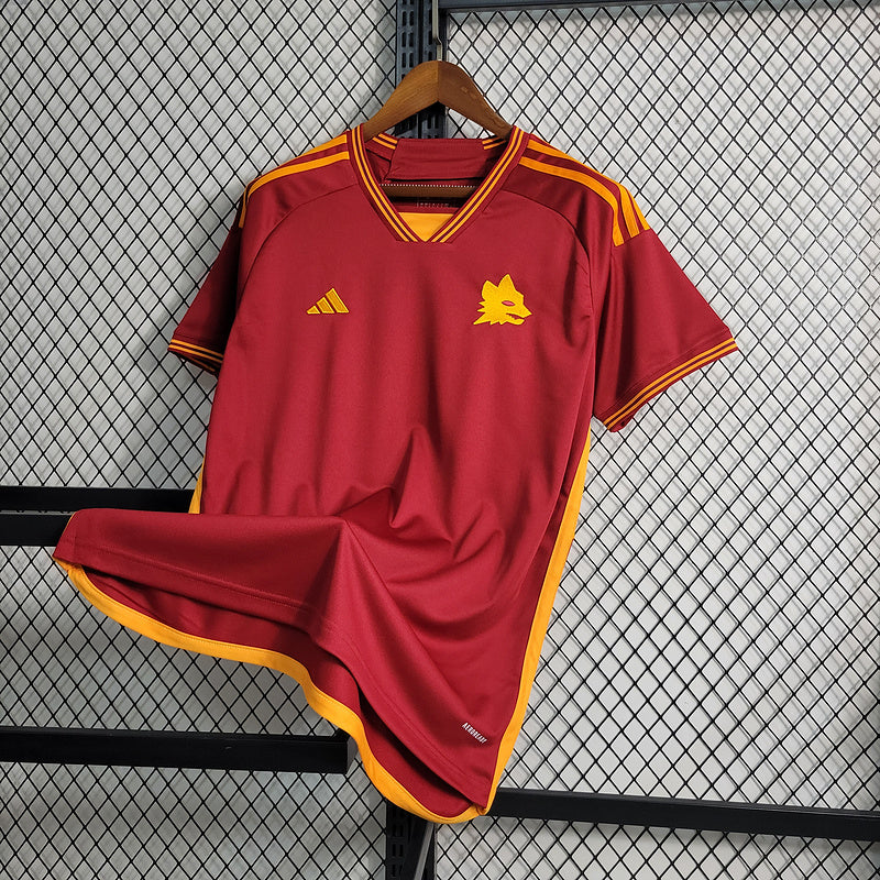 Camisa Roma l 2023/24 Vermelha - Modelo Torcedor