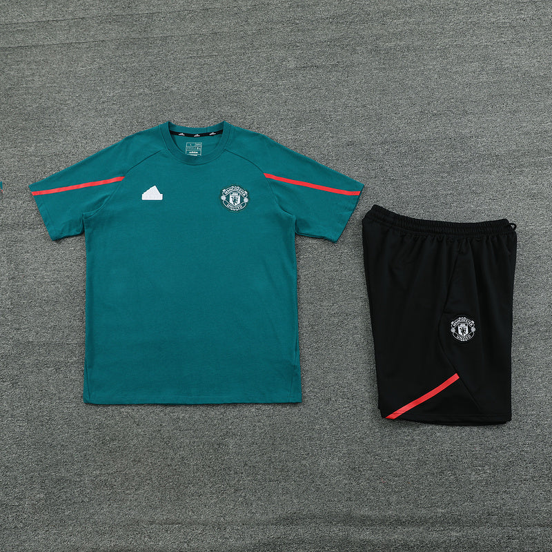 Conjunto Manchester United Treino 100% Algodão - Modelo Torcedor