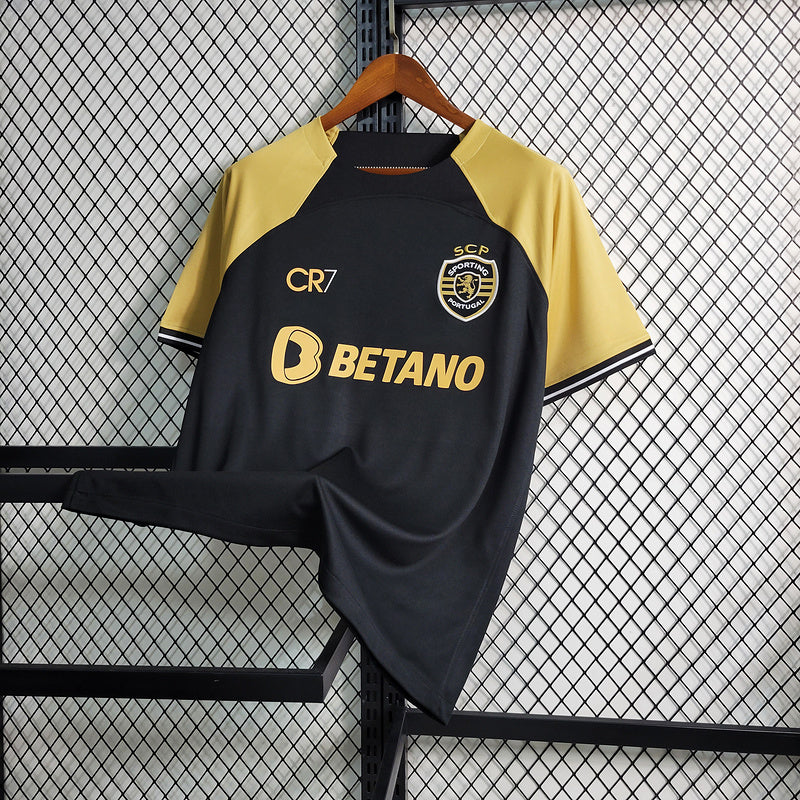 Camisa Sporting CR7 2023/24 Preta - Modelo Torcedor