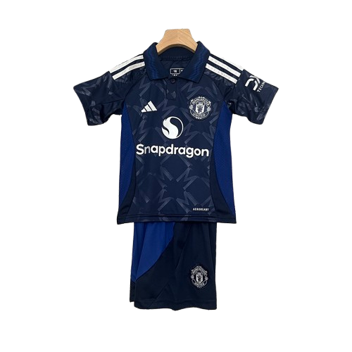 Conjunto Infantil Manchester United ll 2024/25 Azul - Modelo Torcedor