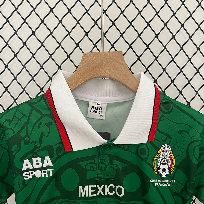 Conjunto Retrô Infantil Seleção México l 1998 - Modelo Torcedor