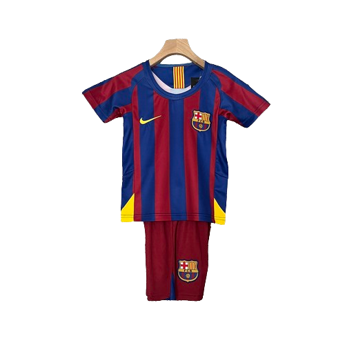 Conjunto Retrô Infantil Barcelona l 2005/06 - Modelo Torcedor