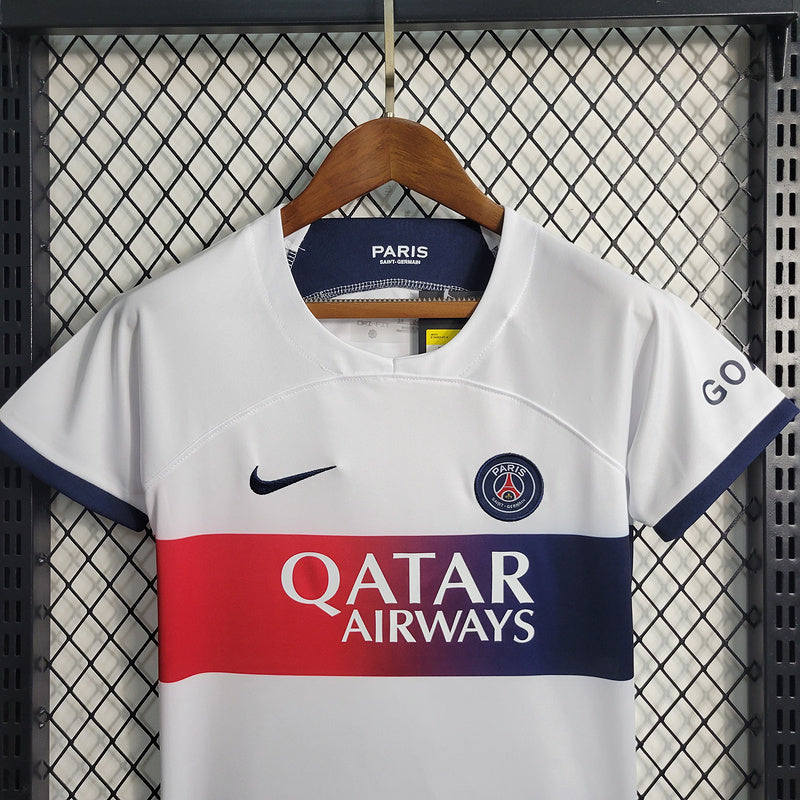 Conjunto Infantil PSG ll 2023/24 Branco - Modelo Torcedor