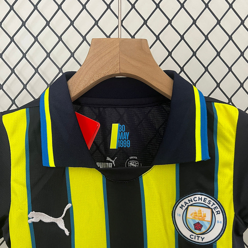 Conjunto Infantil Manchester City ll 2024/25 Listrado - Modelo Torcedor