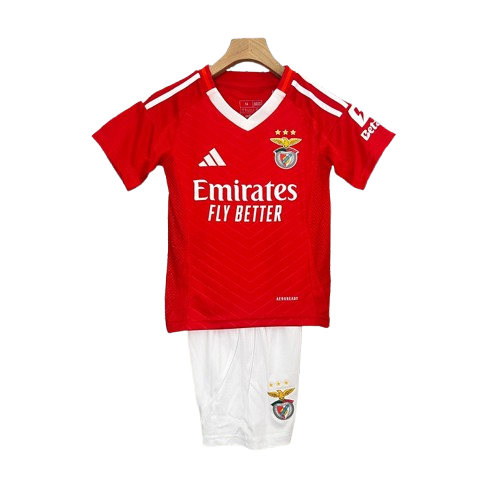 Conjunto Infantil Benfica l 2024/25 Vermelho - Modelo Torcedor