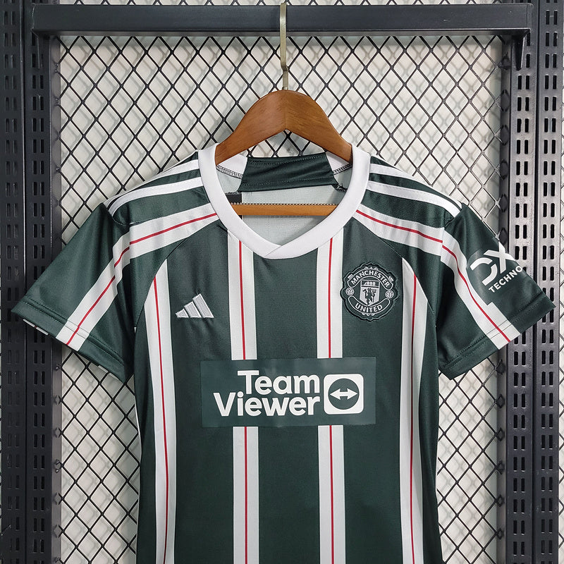 Conjunto Infantil Manchester United ll 2023/24 Verde - Modelo Torcedor