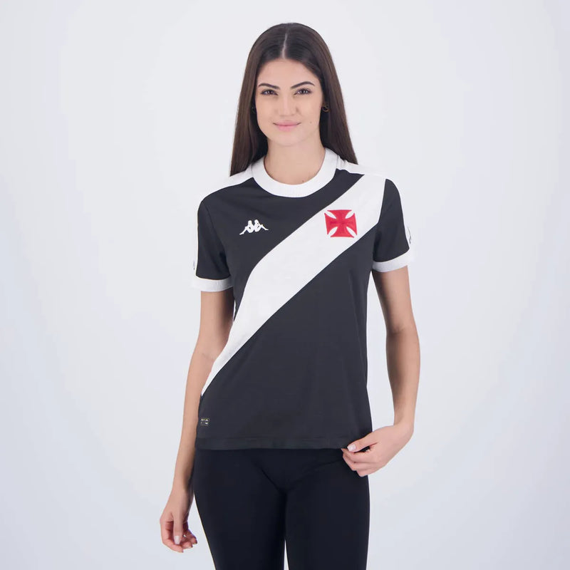 Camisa Feminina Vasco da Gama l 2024/25 Preta - Modelo Baby Look