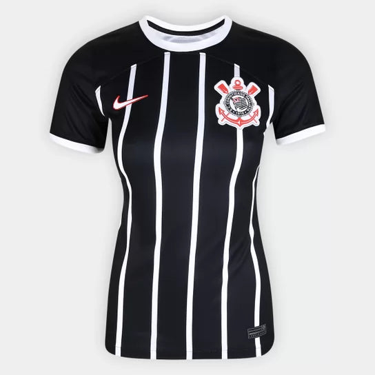 Camisa Feminina ll Corinthians 2023/24 Preta - Modelo Baby Look