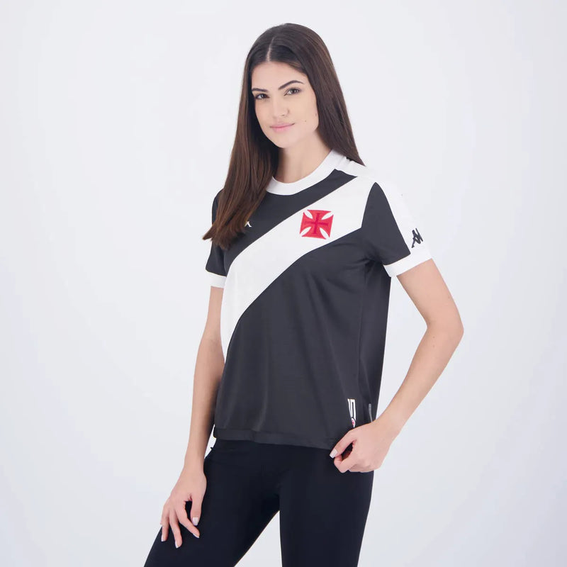 Camisa Feminina Vasco da Gama l 2024/25 Preta - Modelo Baby Look