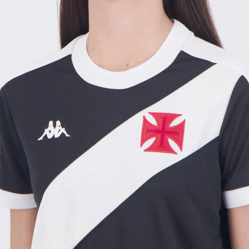 Camisa Feminina Vasco da Gama l 2024/25 Preta - Modelo Baby Look