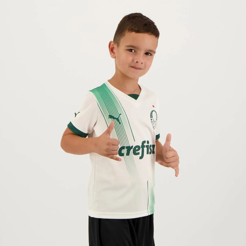 Conjunto Infantil Palmeiras ll 2023/24 Branco - Modelo Torcedor