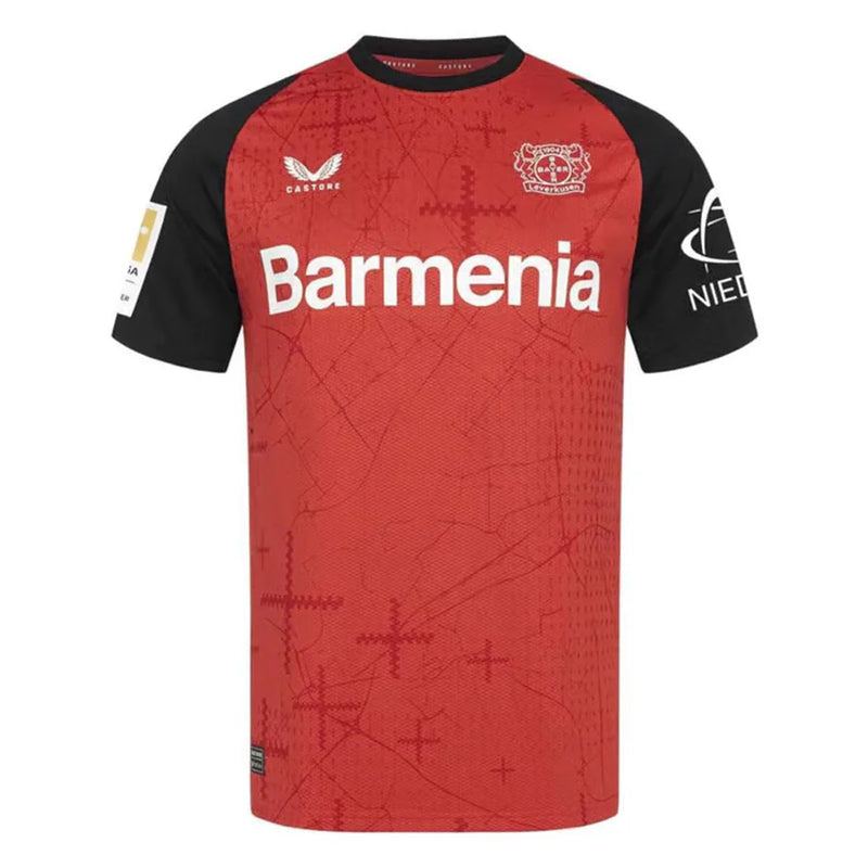 Camisa Bayer Leverkusen l 2024/25 Vermelha e Preta - Modelo Torcedor