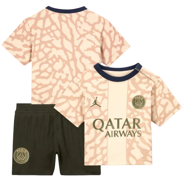 Conjunto Infantil PSG lV 2023/24 Bege - Modelo Torcedor