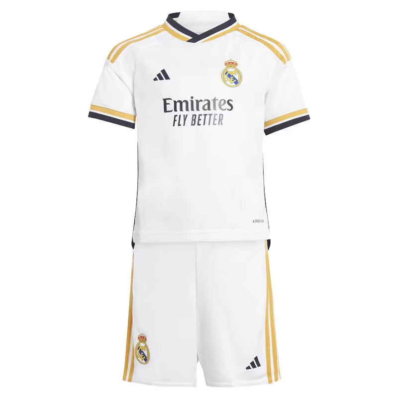 Conjunto Infantil Real Madrid l 2023/24 Branco - Modelo Torcedor