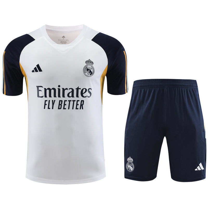 Conjunto Manga Real Madrid Treino - Modelo Torcedor