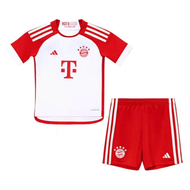 Conjunto Infantil Bayern de Munique l 2023/24 Branca - Modelo Torcedor