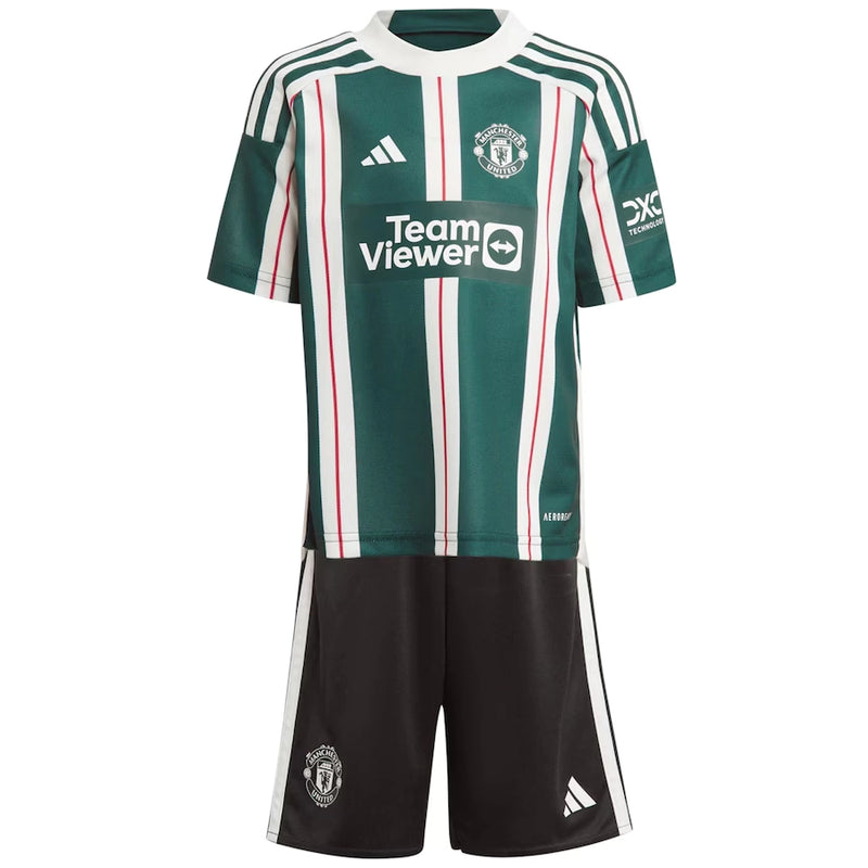 Conjunto Infantil Manchester United ll 2023/24 Verde - Modelo Torcedor